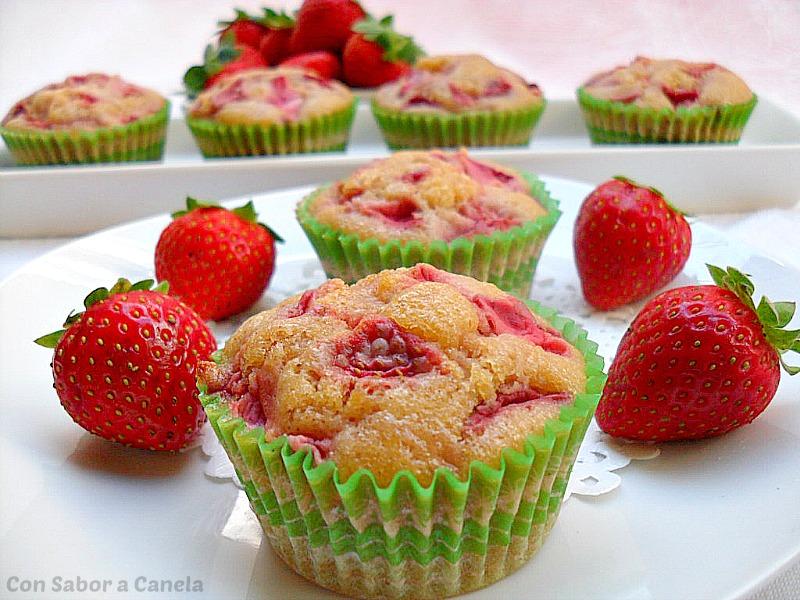Magdalenas de fresas