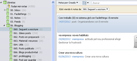 Cómo trabajo (III). Organizándome a través de Evernote