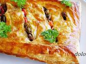 Hojaldre pimientos, champiñones espárragos