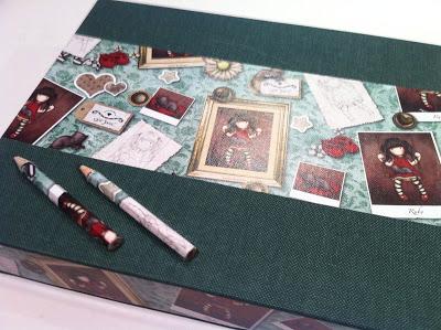 Caja plumier con lápices aplicados