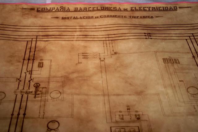 BARCELONA...PLANOS ANTIGUOS ENORMES SOBRE LA ELECTRICIDAD EN DIFERENTES BARRIOS DE BARCELONA...14-06-2013...