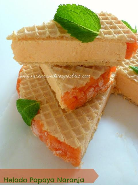 Helado Corte de Papaya y Naranja