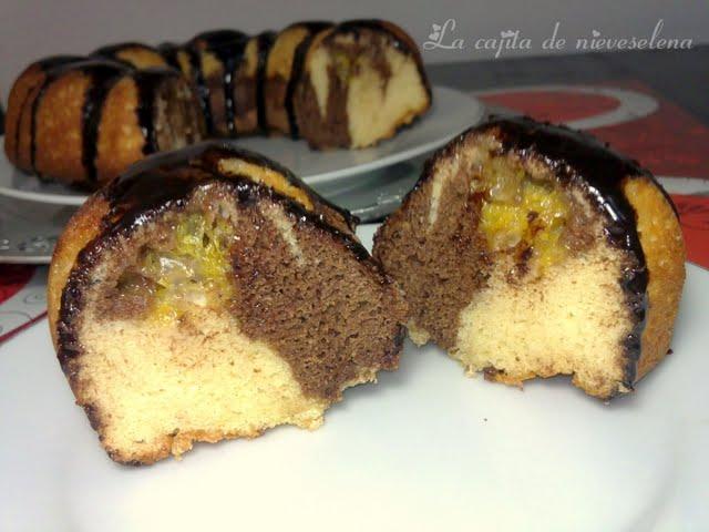 Babovka de chocolate y mermelada de naranja