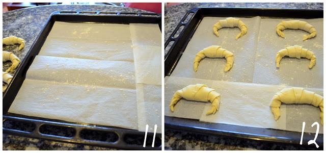 Croissants de hojaldre con chocolate