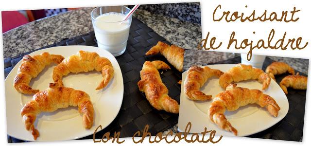 Croissants de hojaldre con chocolate