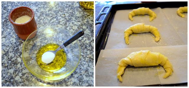 Croissants de hojaldre con chocolate