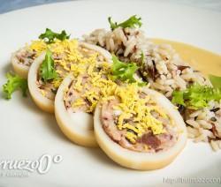 Recetas de calamares rellenos de jamón serrano con huevo duro