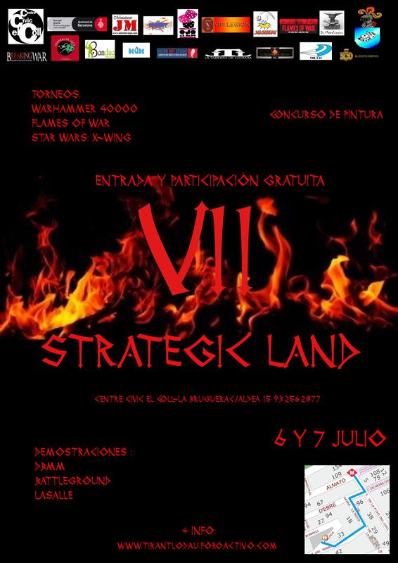 Cartel de Strategic Land VII y bases de los torneos