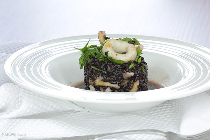 Black rice with squid