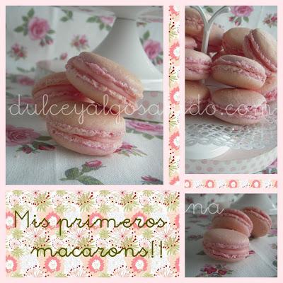 Macarons con crema de mantequilla con frutas del bosque.