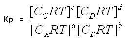 Relación entre la constante de equilibrio basada en la concentración y la constante de equilibrio basada en la presión parcial