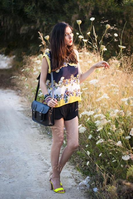 Floral Print And YellowAholic Girl