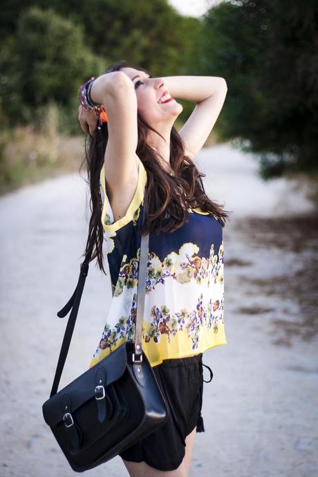 Floral Print And YellowAholic Girl