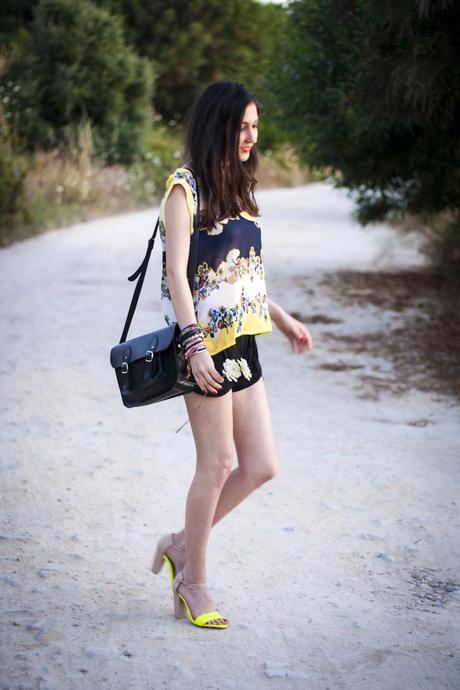 Floral Print And YellowAholic Girl