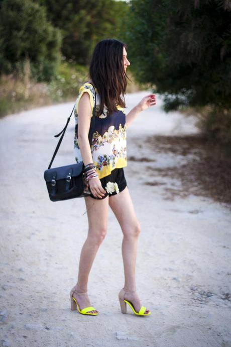 Floral Print And YellowAholic Girl