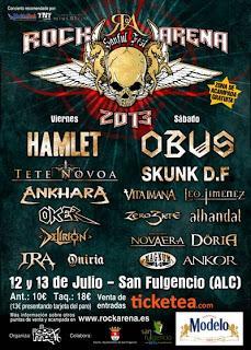 Cartel completo y por días del Rock Arena 2013