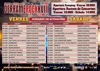 Horarios del Derrame Rock 2013