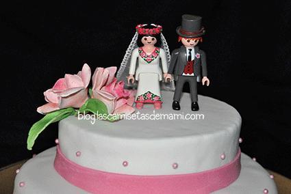 tarta PLAYMOBIL1 Una tarta de boda con novios de Playmobil