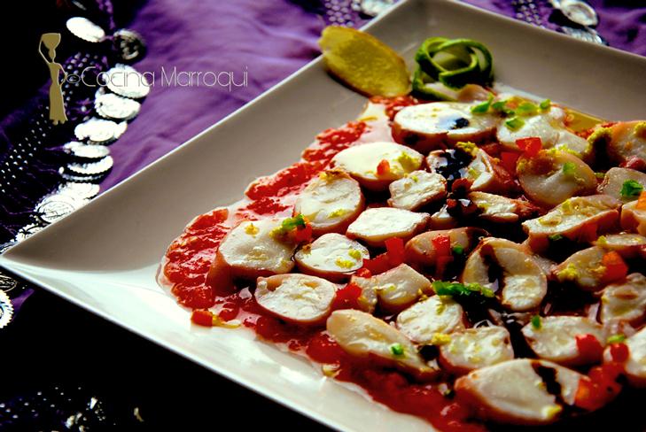 Carpaccio de pulpo La Table {Amchoor Versión}