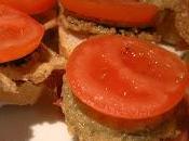 Montadito jamon, calabacin tomate