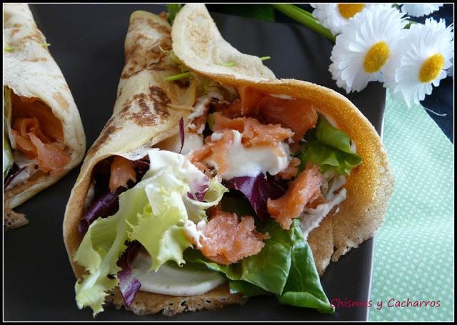 Crepes Ensalada de Verano con Salmón ( 14º Desafío en la Cocina)