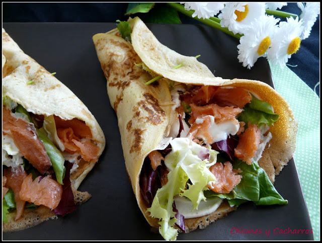 Crepes Ensalada de Verano con Salmón ( 14º Desafío en la Cocina)