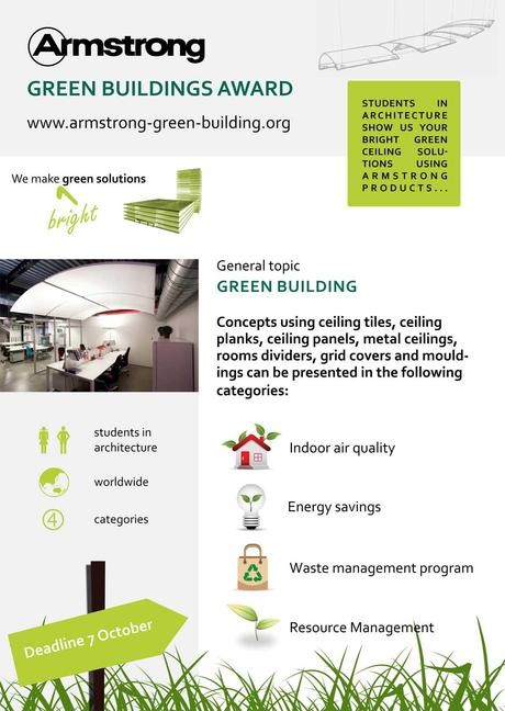 poster ArmstrongGreenBuildingsAward Concurso internacional para estudiantes Armstrong Green Building Award