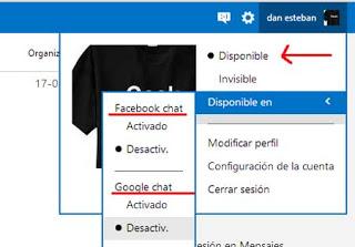 establecer estado chat Outlook correo