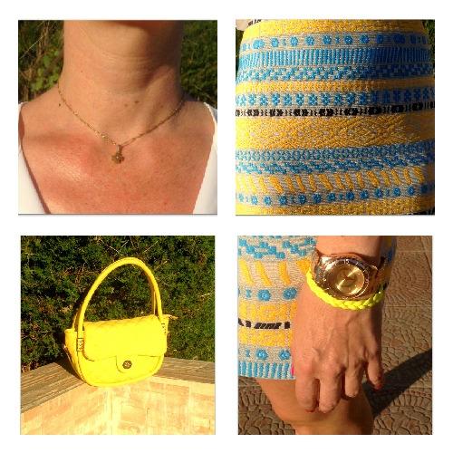 Yellow, Blue, White in my Skirt