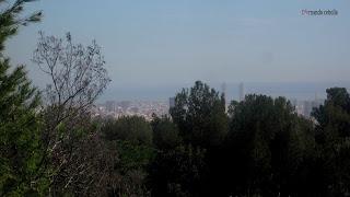 Vistas de Barcelona desde Parc Oreneta, Polidas chamineras