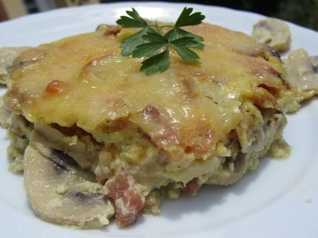 Champiñones al gratén