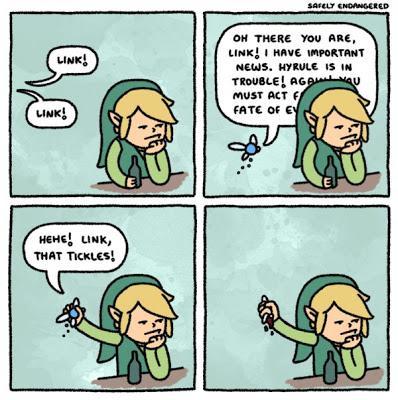Mal día para pedirle ayuda a Link, mal día...