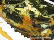 Pastel espinacas crema zanahoria