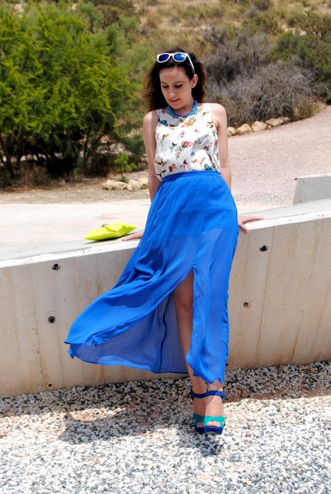 Long Blue Skirt