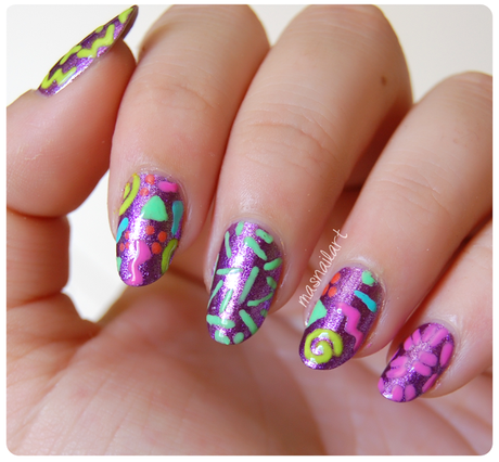 NOTD: Uñas estilo años 80 y 90. NOTD: Uñas estilo años 80 y 90.