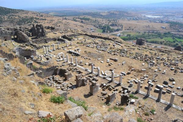Vista del gimnasio de Pergamon desde arriba. Es fácil imaginarse las dimensiones del edificio
