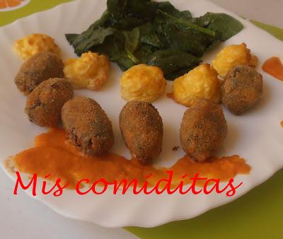 CROQUETAS DE MORCILLA Y PATATAS DUQUESA