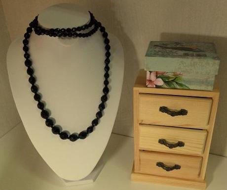 Joyas de Cabaret, Collar de Ónix Negro en Joyería de Plata collar onix largo degradado