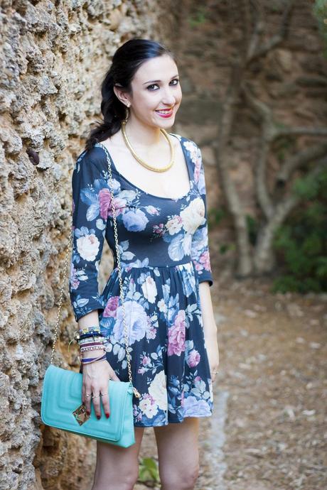 Floral Black Dress