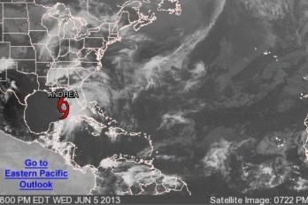 Se forma Andrea, la primera tormenta tropical de la temporada ciclónica