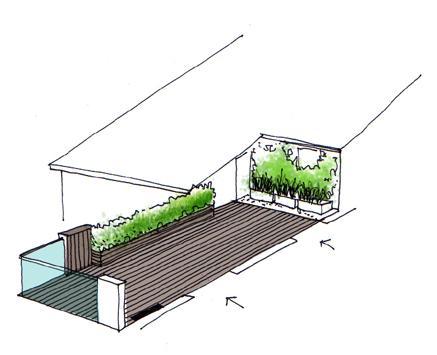 croquis 02 croquis 02 Diseño de jardín en un ático para 2 terrazas