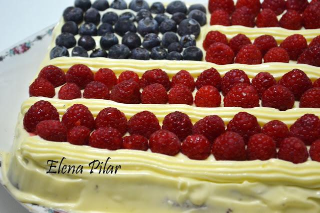 Tarta-bandera 4 de julio (July 4th Flag Cake)