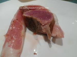 Solomillo de cerdo a la miel con beicon