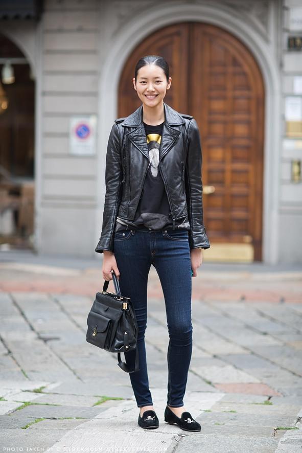 Street Style: Estilo en cualquier estación del año con la chaqueta de cuero motera!