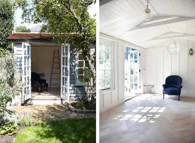 Una casita de verano en el jardín