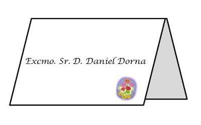 modelo tarjeta puesto de mesa con tratamiento honorífico