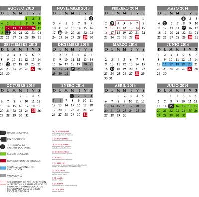 México, calendario escolar 2013-2014
