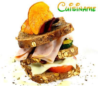 sandwich, sandwich gourmet, recetas light, recetas originales, pavo, calabacín, pan alemán, cocina creativa