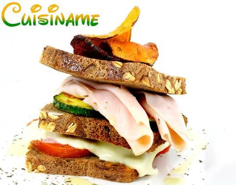 sandwich, sandwich gourmet, recetas light, recetas originales, pavo, calabacín, pan alemán, cocina creativa