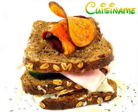 sandwich, sandwich gourmet, recetas light, recetas originales, pavo, calabacín, pan alemán, cocina creativa